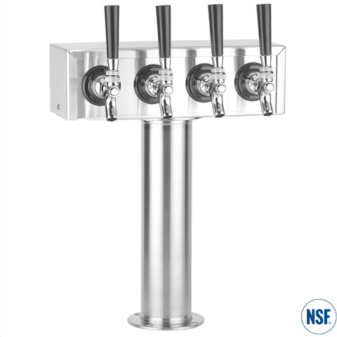 Four Faucet Stainless Steel "T" Tower